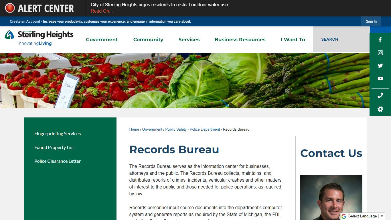 Records Bureau | Sterling Heights, MI - Official Website
