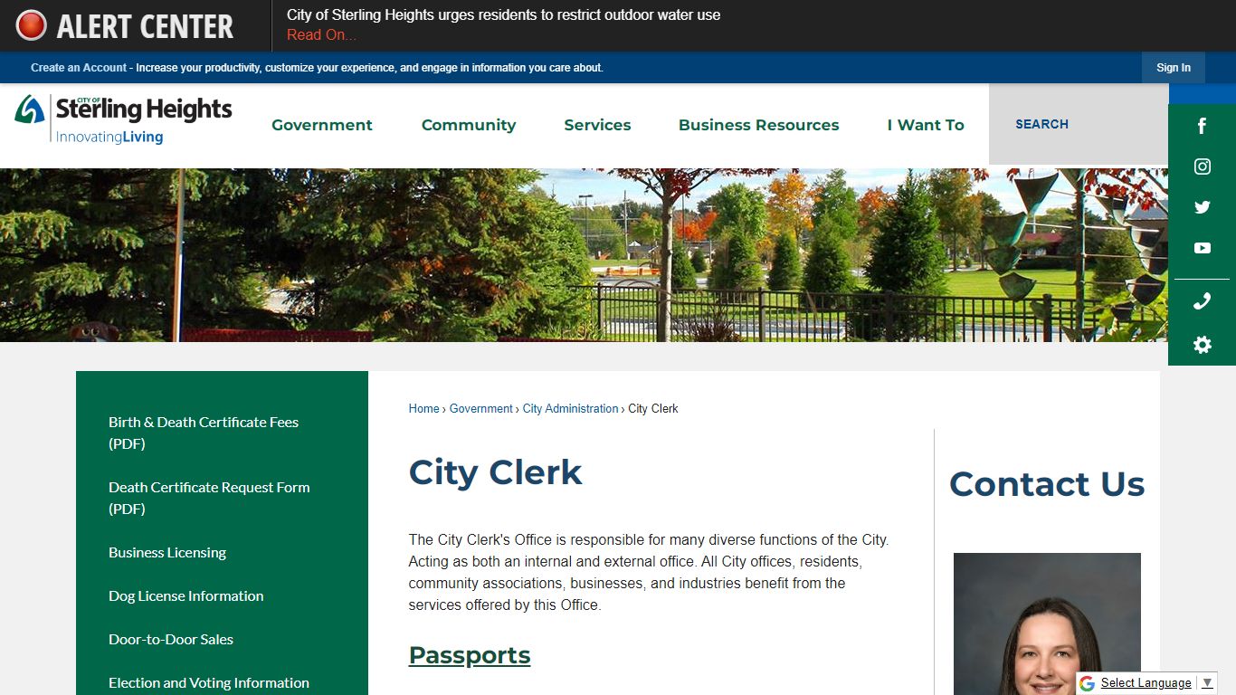 City Clerk | Sterling Heights, MI - Official Website